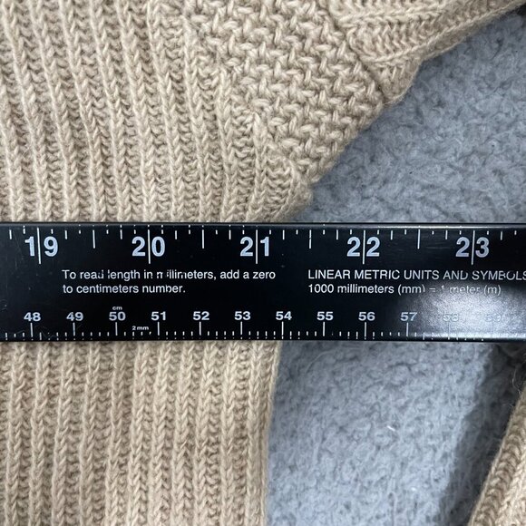 VTG Campus Wool Blend Cardigan Men L Tan Knit Grandpa USA Button Front Sweater - Picture 7 of 7